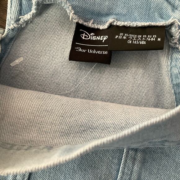 Disney Women's Our Universe Mickey Mouse 28 Overalls Blue Jeans Long Pant XS NEW - Picture 9 of 12